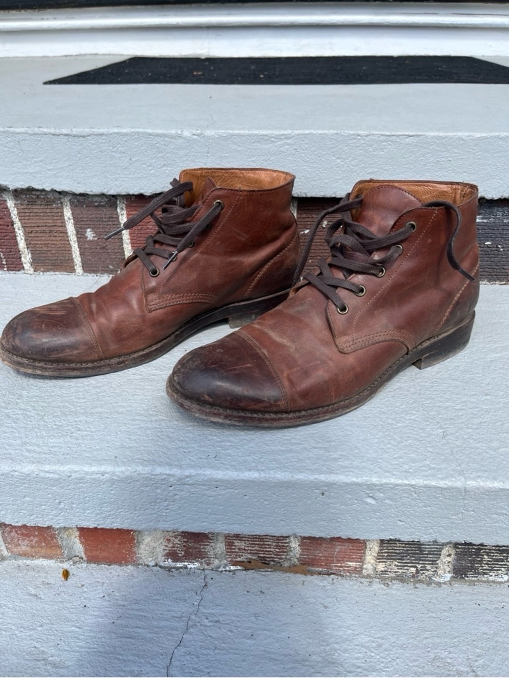 Frye Men's Brown Leather Lace-Up Ankle Boots